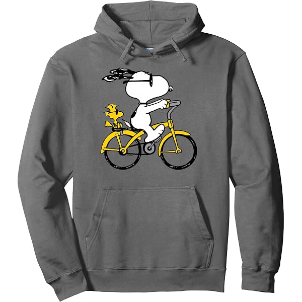 Amazon.com: Snoopy & Woodstock Riding Bike Zip Hoodie : Clothing